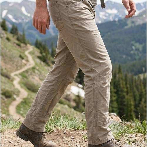 Kuhl Mens 36x34 Khaki Tan Hiking Pants Articulated Outdoor Trail Gorpcore