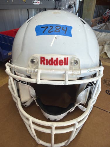 USED RIDDELL SPEED ICON ADULT HELMET - LARGE - WHITE METALLIC