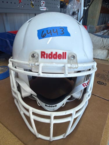 USED RIDDELL SPEED ICON ADULT HELMET - LARGE - WHITE METALLIC