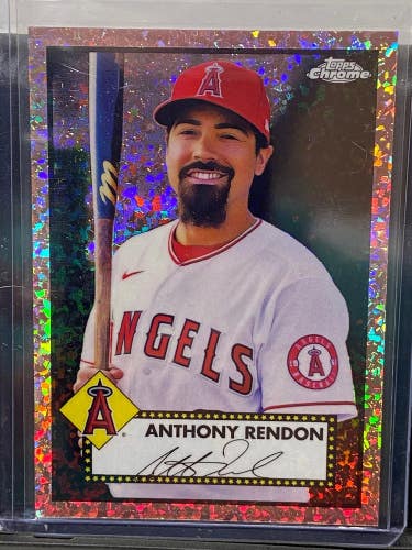 Anthony Rendon 2021 Topps Chrome Rose Gold Sparkle Refractor SP #'d 39/75 Angels