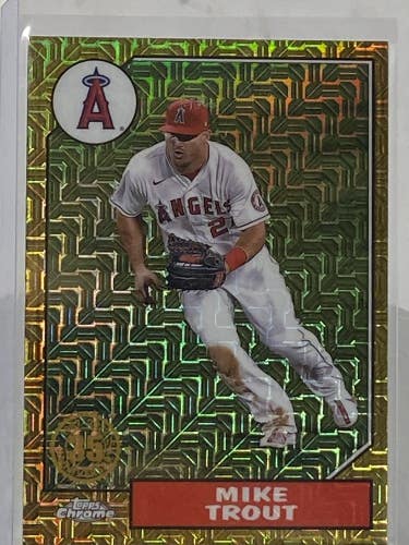 Mike Trout 2022 Topps Chrome Green Refractor Parallel TBC-47 Angels