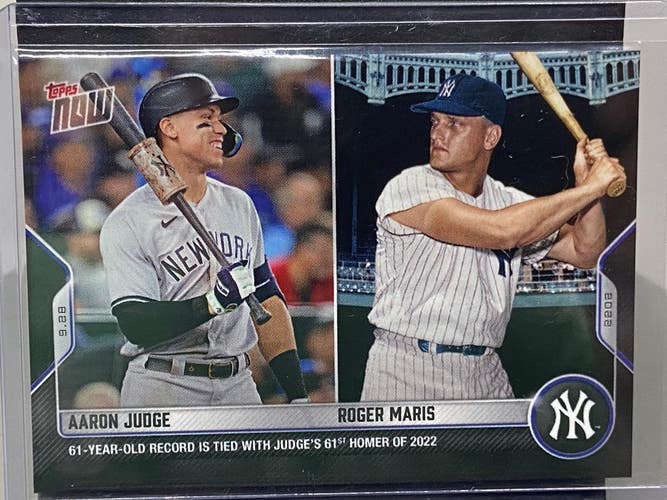 Aaron Judge Roger Maris Yankees Dual 61st HR Record #976 2022 Topps NOW