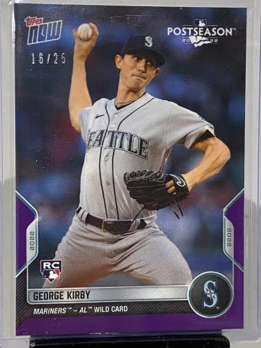 George Kirby Mariners 2022 Topps NOW RC Purple PS-98 Short Print #/25