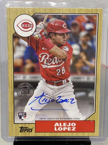 Alejo Lopez Cincinnati Reds 2022 1987 Topps Topps RC On Card Auto 87BA-AL