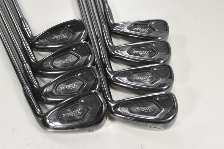 Titleist 718 AP3 Black 4-PW,48* Iron Set Stiff AMT Black S300 Steel +1" #224594