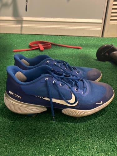 Blue Men's Size M 11.5 (W 12.5) Adult Nike Alpha huarache elite 3 low Low Top Metal (Used)