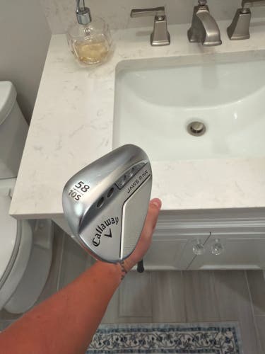 Men's Callaway Jaws Raw Right Handed Wedge Stiff Flex 58 Degree Steel Shaft (Used)