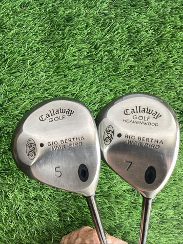 Callaway Big Bertha War Bird Fairway Woods Set 5 & 7 With Firm Graphite Shafts