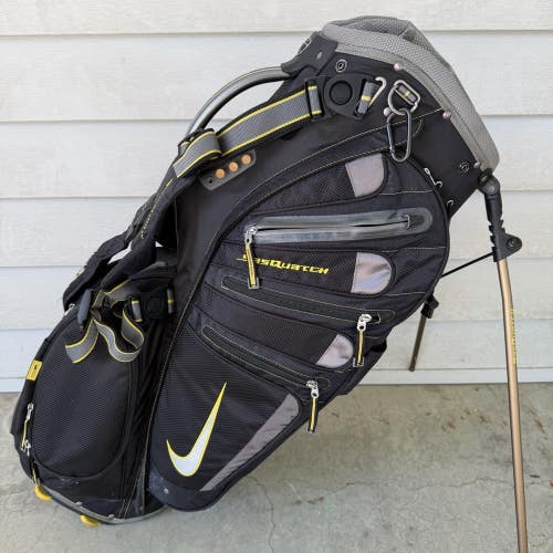 Nike Sasquatch Stand Carry Golf Bag 14 Way Dividers Black Yellow Gray