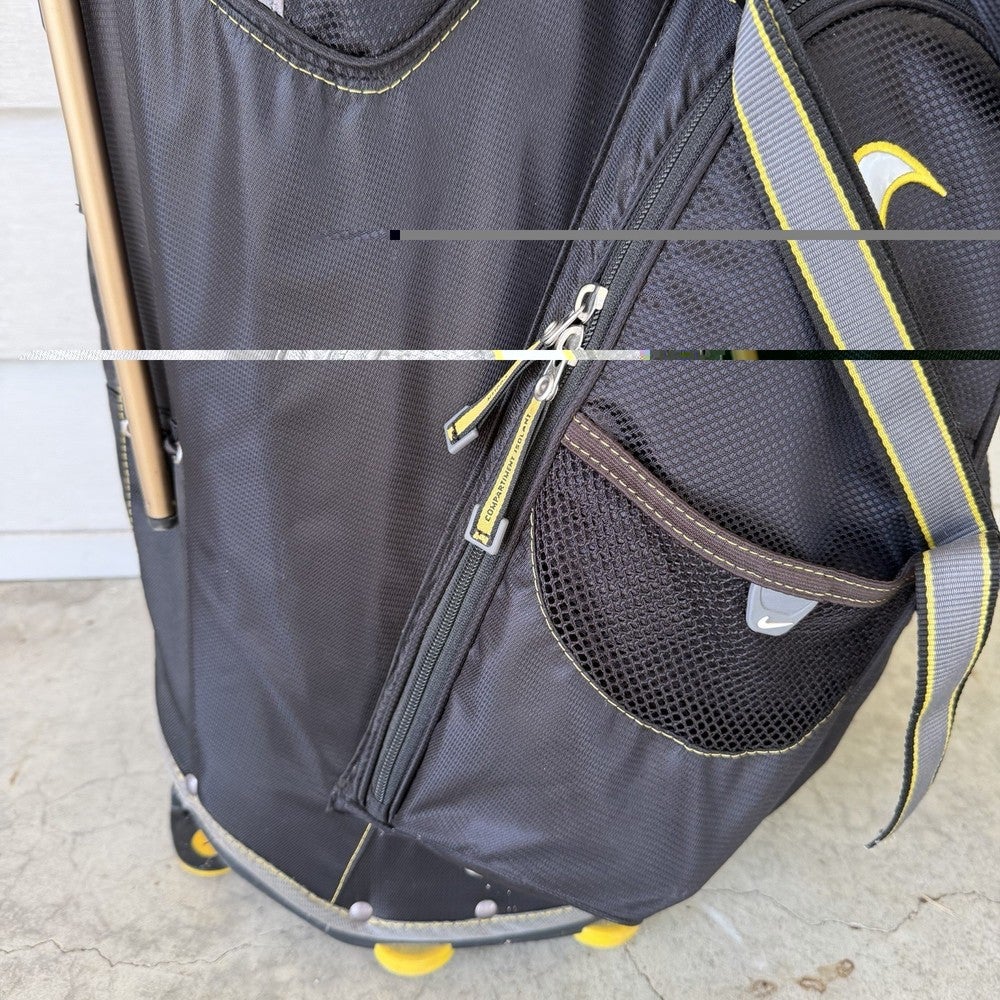 Nike Sasquatch Stand Carry Golf Bag 14 Way Dividers Black Yellow