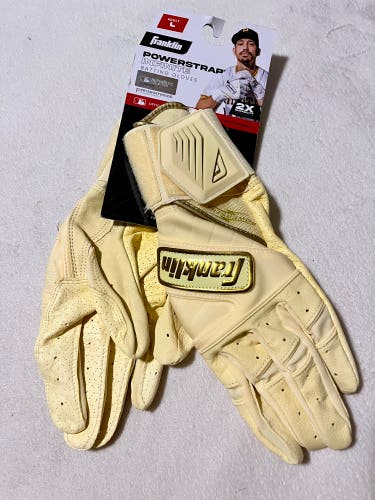 Franklin (Adult L) Powerstrap Infinite Batting Gloves Gold/Yellow (New)