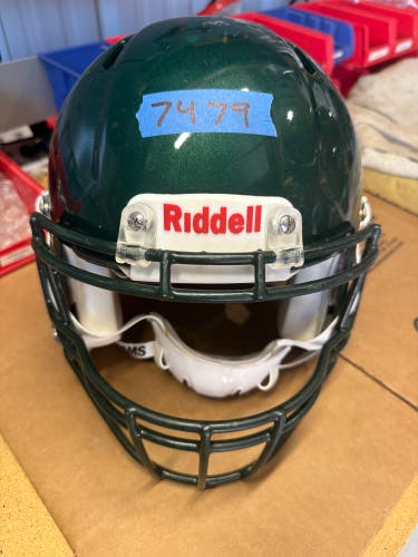 USED RIDDELL SPEED ICON ADULT HELMET - MEDIUM - FOREST GREEN METALLIC