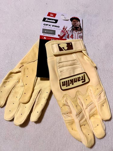 Franklin (Adult XL) CFX PRO Batting Gloves Baseball Softball Gold/Yellow NEW