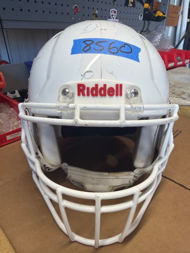 USED RIDDELL SPEED ICON ADULT HELMET - LARGE - WHITE METALLIC