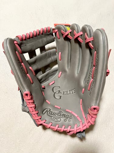 Rawlings 12” RHT Gold Glove Elite H-Web Softball Glove Gray/Pink NEW