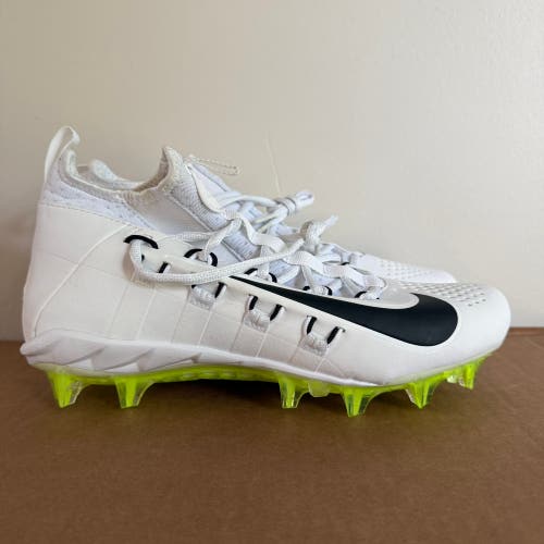 Nike Alpha Huarache 6 Elite LAX Cleats Mens Size 9.5 White/Volt NEW