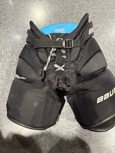 Black Intermediate Small Bauer Reactor 9000 Hockey Goalie Pants (Used)