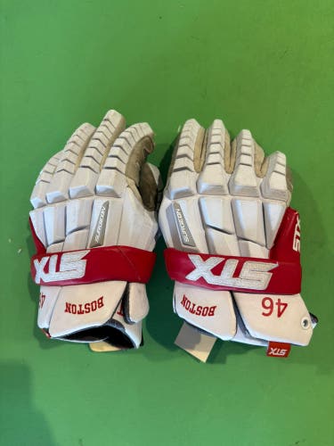 Large STX Surgeon RZR Lacrosse Gloves | Boston University Team Issued