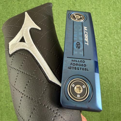 Mizuno M-Craft OMOI 02 Blue Ion Plumbers Neck 33" Blade Putter With Headcover