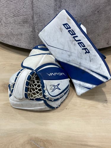 Used Senior Bauer Vapor 2X Regular Goalie Glove & Supreme S29 Blocker