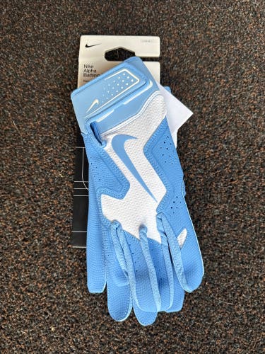 NEW Nike Alpha Batting Gloves (Large) Baby Blue with White Accents