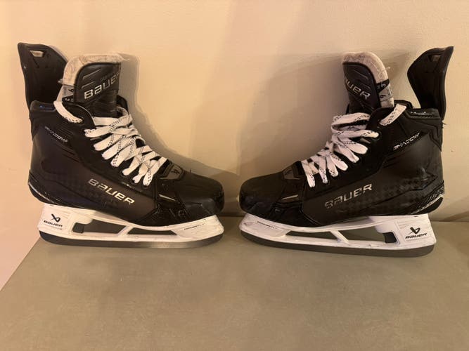 Black/Gray 2024 Bauer Supreme Shadow Hockey Skates Regular Width Pro Stock 9 (Used)