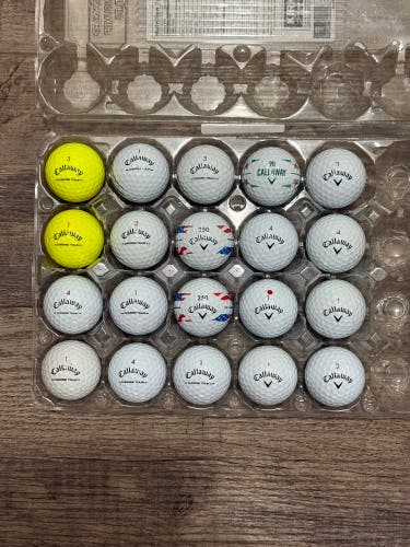 20 Callaway Chrome Tour Golf Balls - 2 Balls with “USA 250” Design (5A/4A)