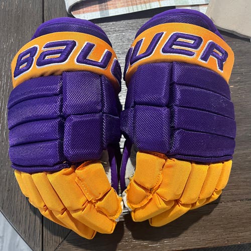 Bauer Pro Team Series Gloves Size 13 Purple/Gold (Used)