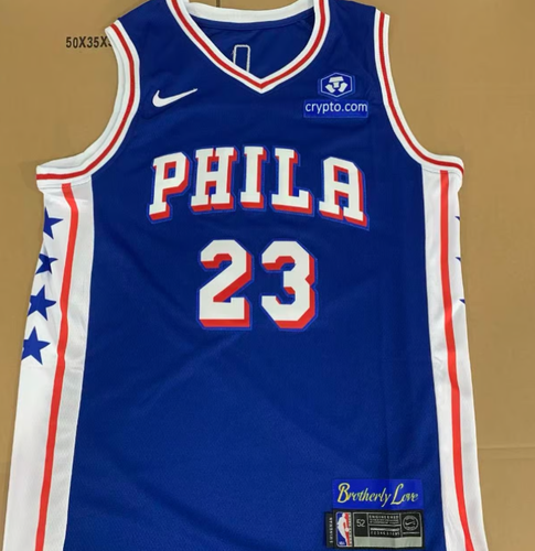 Men's Philadelphia 76ers LeBron James #23 Blue Basketball Jersey size S