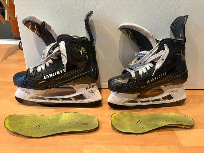 Bauer Supreme M5 Pro Senior Hockey Skates 7.5 Fit 3 With New Fly-Ti Steel and Superfeet