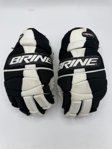 Brine 12” Trident Lacrosse Gloves - Black/White