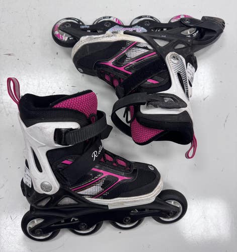Used Rollerblade ADJ 2-5 Junior Rec Fitness Skates Black Adjustable 11860-S000313695