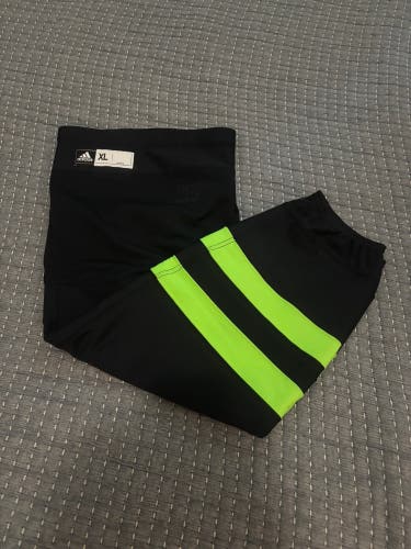 Dallas Stars Adidas Pro Stock Hockey Socks Adult XL Black with Neon Green