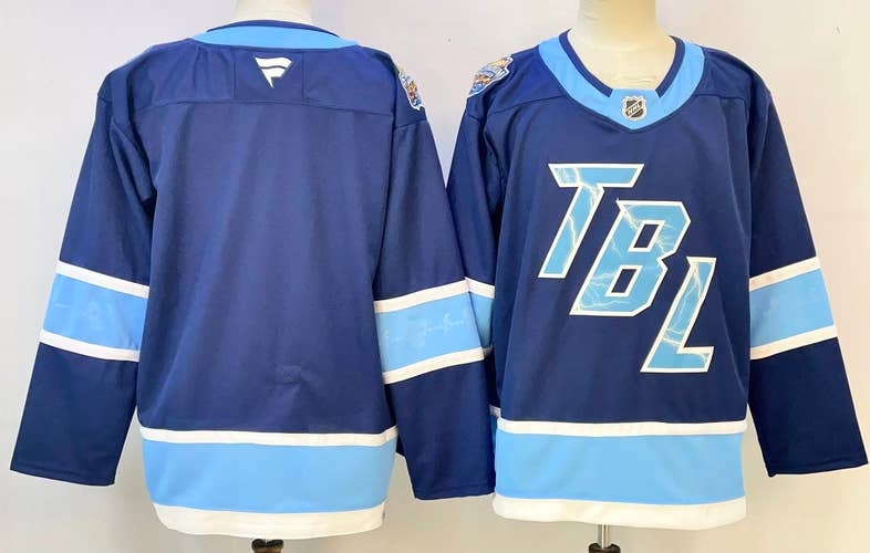 Men's Tampa Bay Lightning Stitched Blue Jersey Hockey Jersey size 50