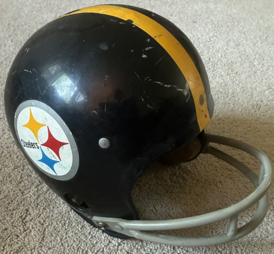 Vintage Pittsburgh Steelers Football Helmet Used Condition 1960s 1970s Rawlings