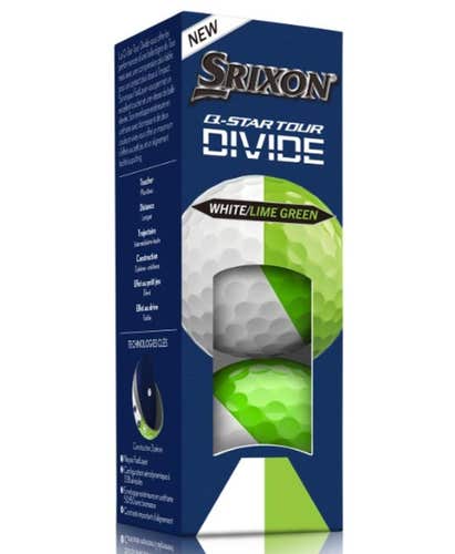 Srixon Q-Star Tour Divide Golf Balls (White/Green, 3pk) 1 Sleeve 2026 NEW