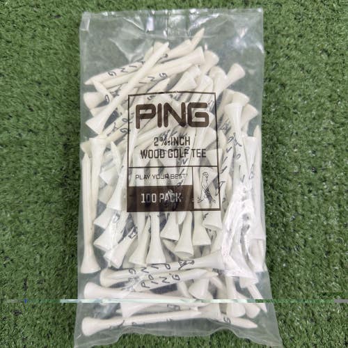 100 Vintage Ping Wooden Golf Tees Mr Ping Man 2 3/4 Long White