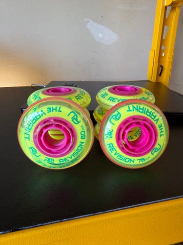 (8 Pack) Revision Variant Firm Wheels Inline Roller Hockey Wheels 80MM 76MM
