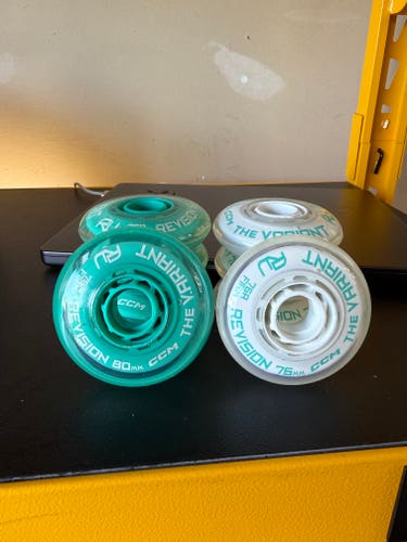 (8 Pack) Revision Variant Firm Wheels Inline Roller Hockey Wheels 80MM 76MM