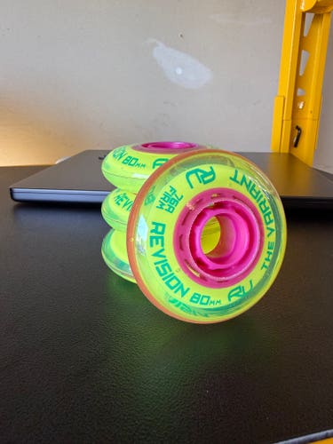 (4 Pack) Revision Variant Firm Inline Roller Hockey Wheels 80MM