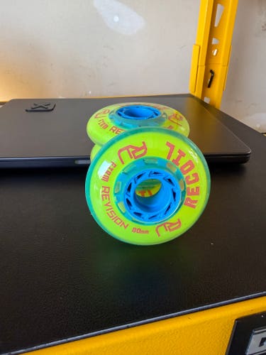 (4 Pack) Revision Recoil Firm Wheels Inline Roller Hockey Wheels 80MM