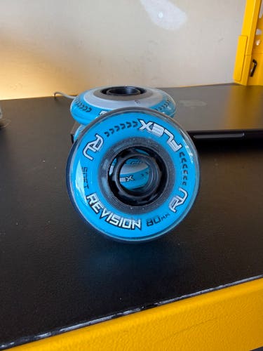 (4 Pack) Revision Flex Soft Wheels Inline Roller Hockey Wheels 80MM