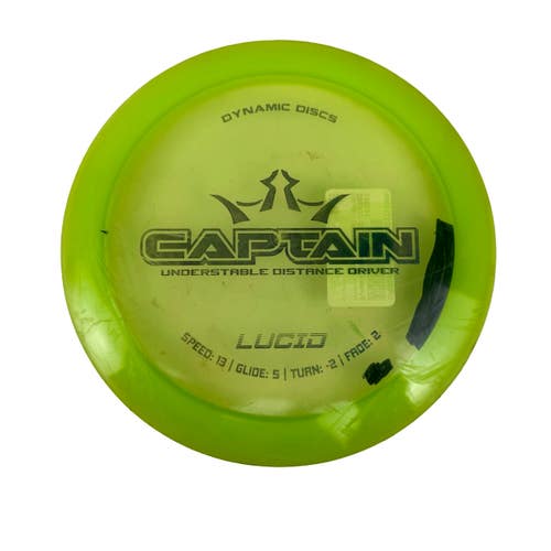 Used Dynamic Discs LUCID CAPTAIN Disc Golf Driver Lime Green 11506-S000296858