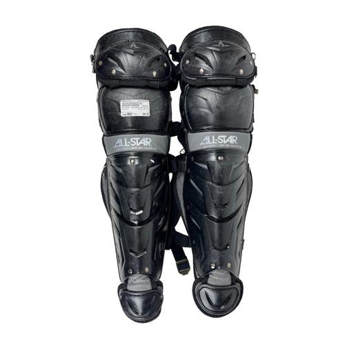 Used All-Star LG912S7X Catchers Leg Guards Black Adult 11506-S000304856