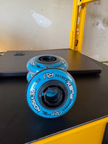 (4 Pack) Revision Flex Soft Wheels Inline Roller Hockey Wheels 76MM