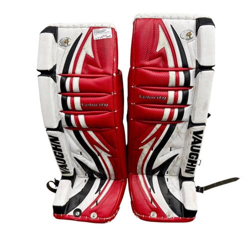 Used Vaughn VELOCITY 7250 Goalie Leg Pads Junior Red 30" 11506-S000282927