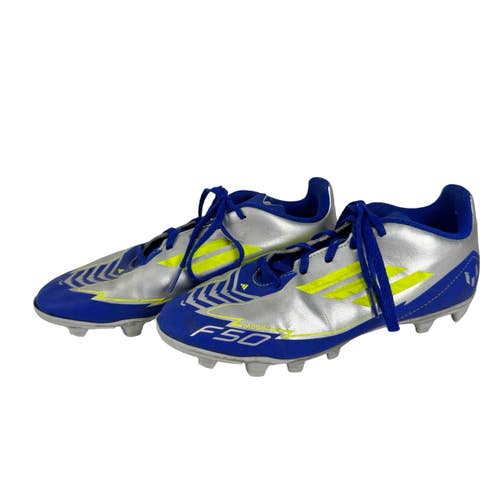 Used Adidas F50 MESSI Soccer Cleats Grey And Royal Blue Junior 05.5 11506-S000305437