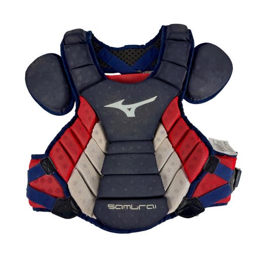 Used Mizuno SAMURAI Catchers Chest Protector Navy Blue And Red Youth 11506-S000305448