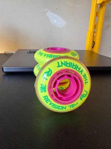 (4 Pack) Revision Variant Firm Wheels Inline Roller Hockey Wheels 72MM