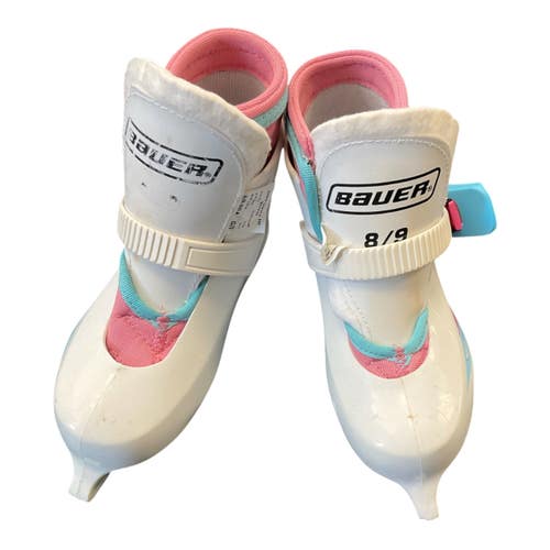 Used Bauer ANGEL SZ 8/9 Youth Hockey Skate White Youth 08.5 11450-S000526607